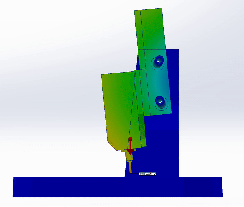 Animation showing the Carvera Air spindle assembly flexing